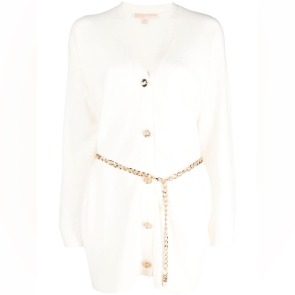 Michael Kors Cream Long Sleeve Dress L - Picture 15 of 15